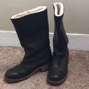 Sheepskin lined Frye boots